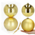 Sada 2 ks XXL zlatých baněk na stromeček se dvěma různými vzory. Průměr baňky 15 cm, poutko na zavěšení, nerozbitný plastový materiál. Ideální jako vánoční ozdoba stromečku nebo jako vánoční dekorace. Zdarma provázky pro snadné zavěšení.
