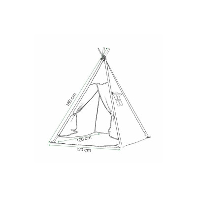 Teepee stan pro děti SPRINGOS Zelený s hvězdami