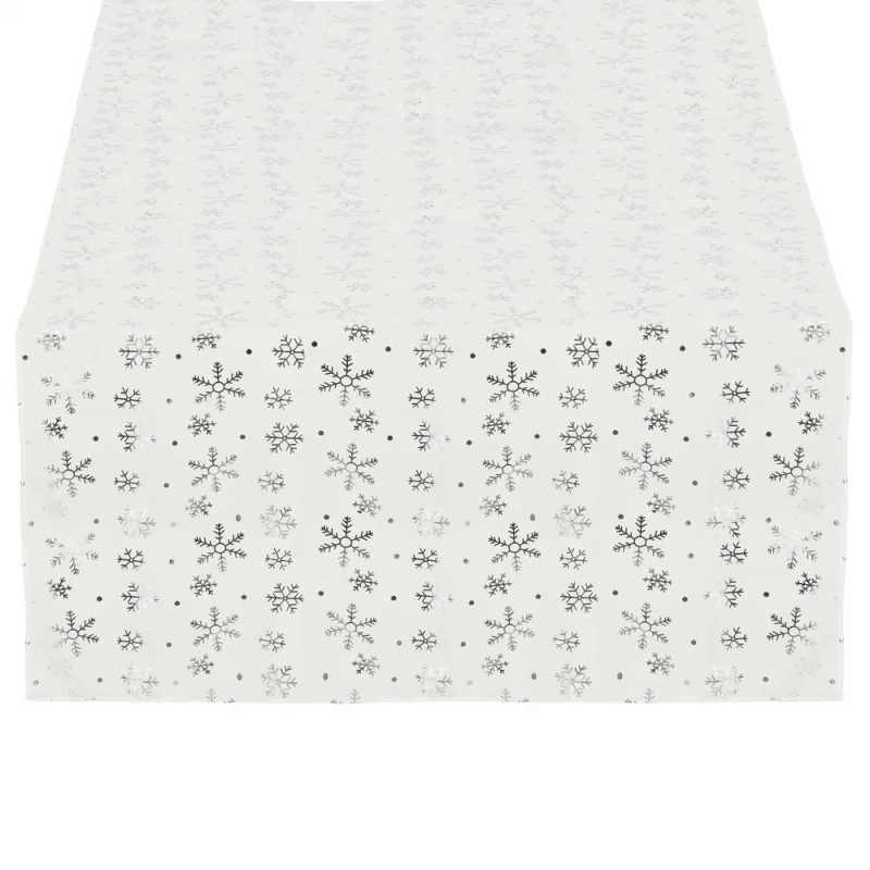 Vánoční ubrus s vločkami 220x140 cm bílý, vánoční dekorace Vánoční ubrus s vločkami 220x140 cm bílý, vánoční dekorace