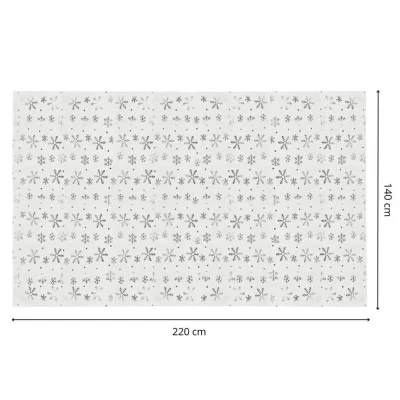 Vánoční ubrus s vločkami 220x140 cm bílý, vánoční dekorace