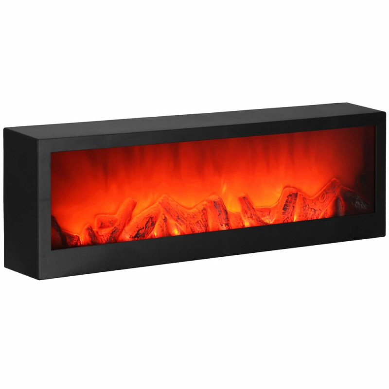 LED krb s efektem hořícího dřeva - 60cm, USB, 3xC, černá LED krb s efektem hořícího dřeva - 60cm, USB, 3xC, černá