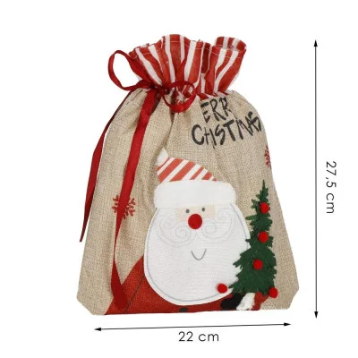 Vánoční taška 27,5x22 cm Santa, vánoční dekorace