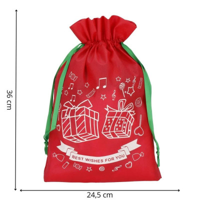 Dárková taška 36x25 cm Best wishes for you červená, vánoční dekorace