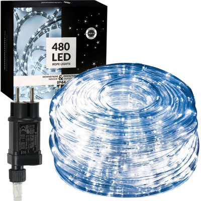 LED světelná hadice - 20m, 480LED, 8 funkcí, paměť, IP44, studená bílá