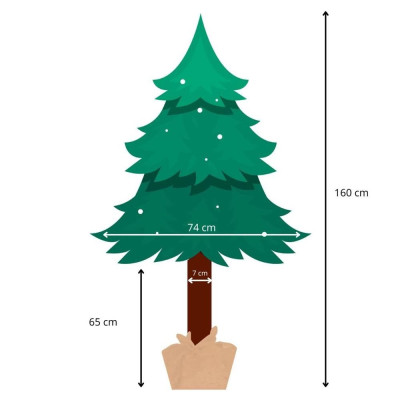 Vánoční stromek Borovice přírodní na kmínku 160 cm
