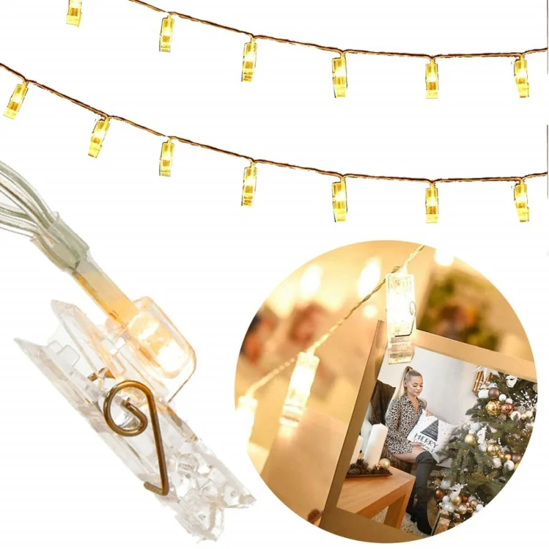 LED řetěz Klipy - 2,5m, 20LED, 3xAA, IP20, teplá bílá LED řetěz Klipy - 2,5m, 20LED, 3xAA, IP20, teplá bílá