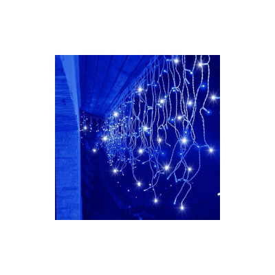 LED krápníky - 14,5m, 300LED, IP44, modrá + záblesky