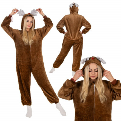 Pyžamo Sob vel. M SPRINGOS KIGURUMI hnědé