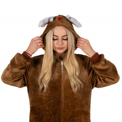 Pyžamo Sob vel. L SPRINGOS KIGURUMI hnědé