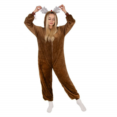 Pyžamo Sob vel. L SPRINGOS KIGURUMI hnědé