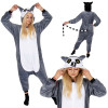 Pyžamo Lemur vel. M SPRINGOS KIGURUMI šedo-bílé