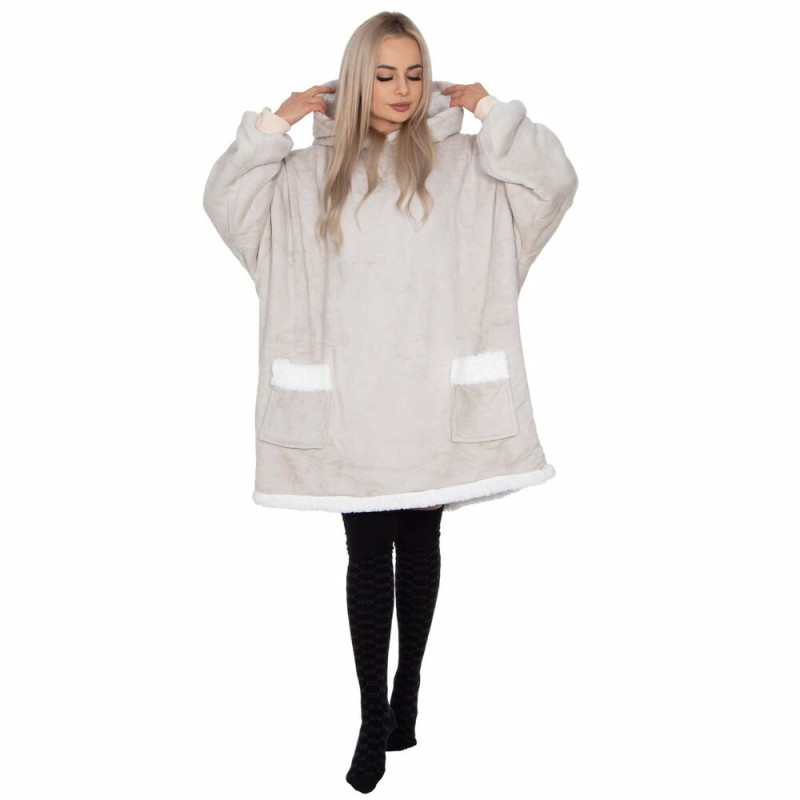 Mikinová deka SPRINGOS OVERSIZED béžová Mikinová deka SPRINGOS OVERSIZED béžová