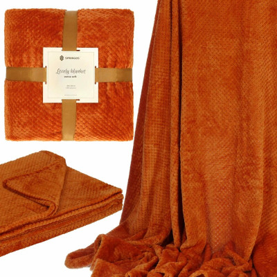 Deka se vzorem 200x220 cm SPRINGOS VESPA oranžová