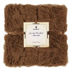 Dvouvrstvá deka 200x220 cm SPRINGOS LOTUS hnědá