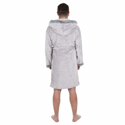 Pánský župan L/XL SPRINGOS VELVET šedý