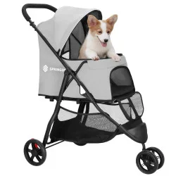 Kočárek pro psy SPRINGOS PAWGO šedý