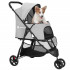 Kočár pro psy nabízí pohodlný způsob dopravy pro mazlíčky do 15 kg, včetně koček. Lehká, ale pevná konstrukce zajišťuje stabilitu, velká kola s aretací plynulou jízdu. Dva vstupní otvory se síťkou poskytují větrání, uvnitř je matrace s pratelným potahem a 2 nastavitelné bezpečnostní popruhy se sponou. Prostorný spodní koš usnadní přepravu příslušenství. Měkká rukojeť zajistí pohodlí při řízení kočárku. Snadná montáž a ideální volba pro starší či nemocné mazlíčky i cesty k veterináři.
