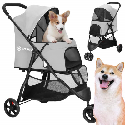 Kočárek pro psy SPRINGOS PAWGO šedý