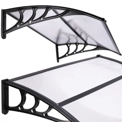 Vchodová stříška 120x75 cm SPRINGOS POLYROOF černátransparentní