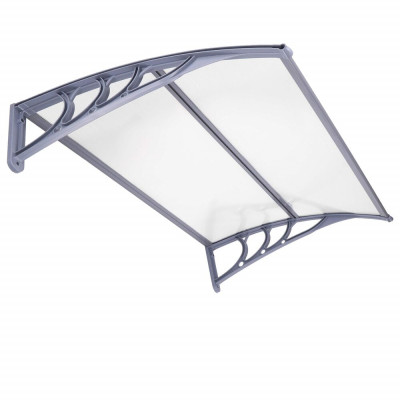 Vchodová stříška 120x75 cm SPRINGOS POLYROOF šedá/transparentní