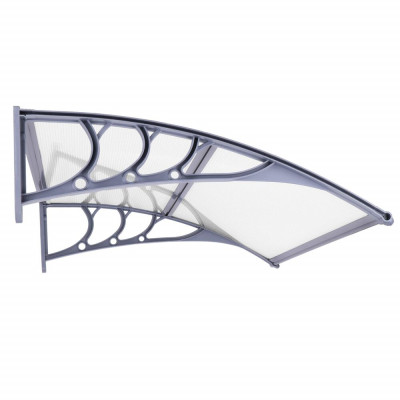 Vchodová stříška 120x75 cm SPRINGOS POLYROOF šedá/transparentní