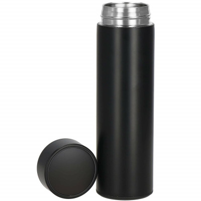 Nerezová termoska s teploměrem + sítko 500 ml SPRINGOS THERMOS černá