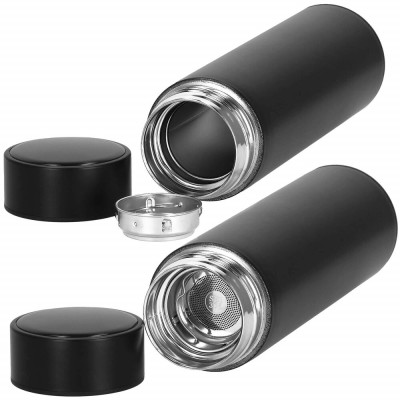 Nerezová termoska s teploměrem + sítko 500 ml SPRINGOS THERMOS černá