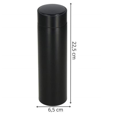 Nerezová termoska s teploměrem + sítko 500 ml SPRINGOS THERMOS černá