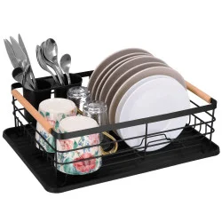 Odkapávač na nádobí 42x31 cm SPRINGOS LAVIO černý