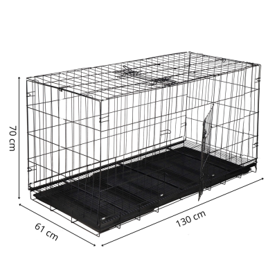 Klec pro zvířata 130x70x61 cm kovová SPRINGOS PA1082