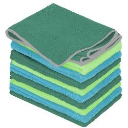Utěrky z mikrovlákna 30x30 cm SPRINGOS HA7466 modro-zelená sada 10ks