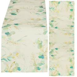 Běhoun na stůl 180x32 cm SPRINGOS HA7277 zelené listy