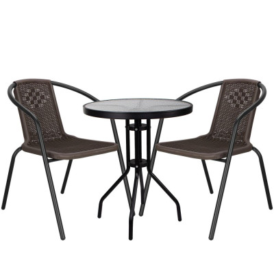 Zahradní set ratanového nábytku SPRINGOS BISTRO 2 hnědý