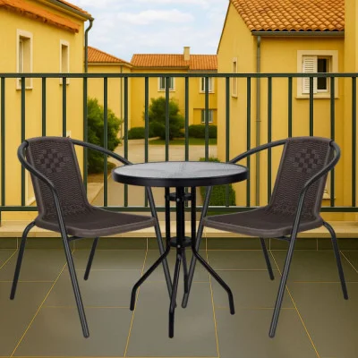 Zahradní set ratanového nábytku SPRINGOS BISTRO 2 hnědý