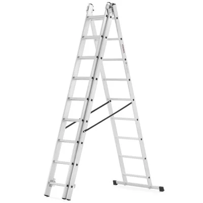 Hliníkový žebřík 3x9 příček 5,06 m třídílný HIGHER 6309