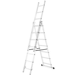 Hliníkový žebřík 3x7 příček 4,25 m třídílný HIGHER 6307