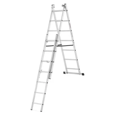Hliníkový žebřík 3x7 příček 4,25 m třídílný HIGHER 6307
