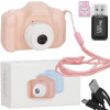 Dětský digitální fotoaparát 24Mpx 8GB SPRINGOS PEPPY růžový