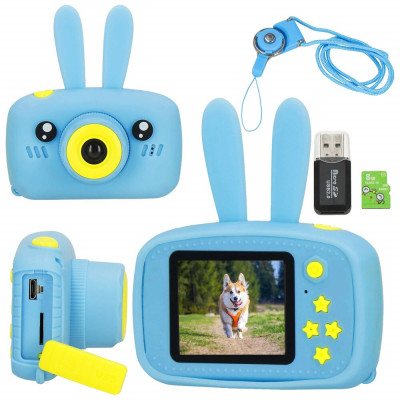 Dětský digitální fotoaparát 40Mpx 8GB SPRINGOS RAFFY modrý