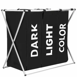 Koš na prádlo se stojanem 3 oddíly 146l SPRINGOS HA0100 černý