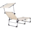 Zahradní polohovací lehátko SPRINGOS POOL béžové