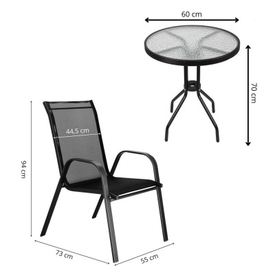 Set zahradního nábytku SPRINGOS MONZA GF0074 černý