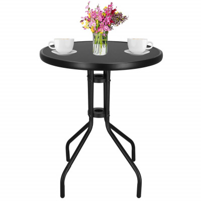 Zahradní stolek 60 cm SPRINGOS BISTRO BLACK černý