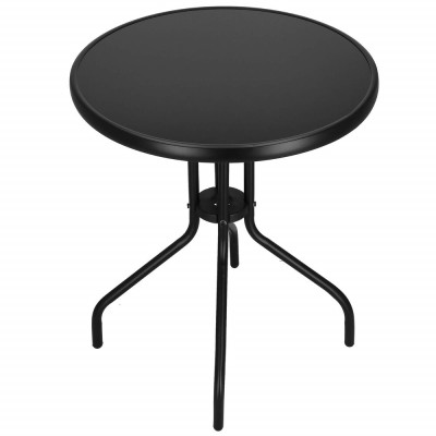Zahradní stolek 60 cm SPRINGOS BISTRO BLACK černý