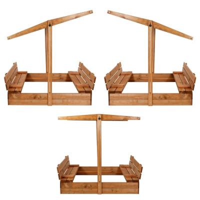 Dětské pískoviště se stříškou 120x120 cm SPRINGOS + podložka