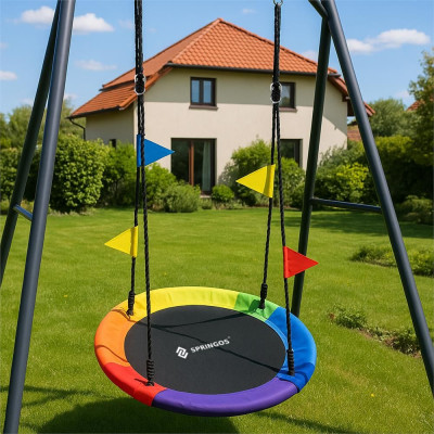Zahradní houpačka 110 cm SPRINGOS SN028 ČAPÍ HNÍZDO multicolor