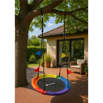 Zahradní houpačka 110 cm SPRINGOS SN028 ČAPÍ HNÍZDO multicolor