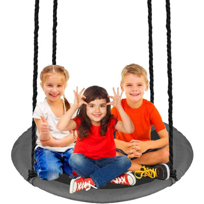 Zahradní houpačka 110 cm SPRINGOS SN027 ČAPÍ HNÍZDO šedá