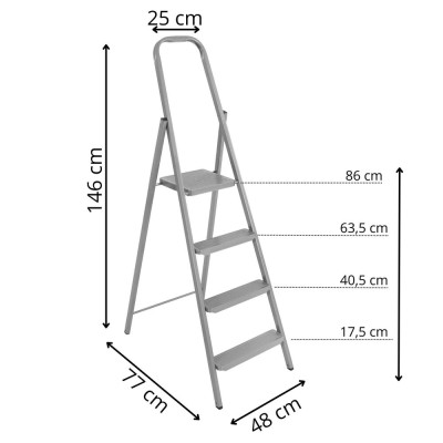 Ocelové schůdky 4 stupně SPRINGOS LD0097