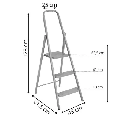 Ocelové schůdky 3 stupně SPRINGOS LD0098